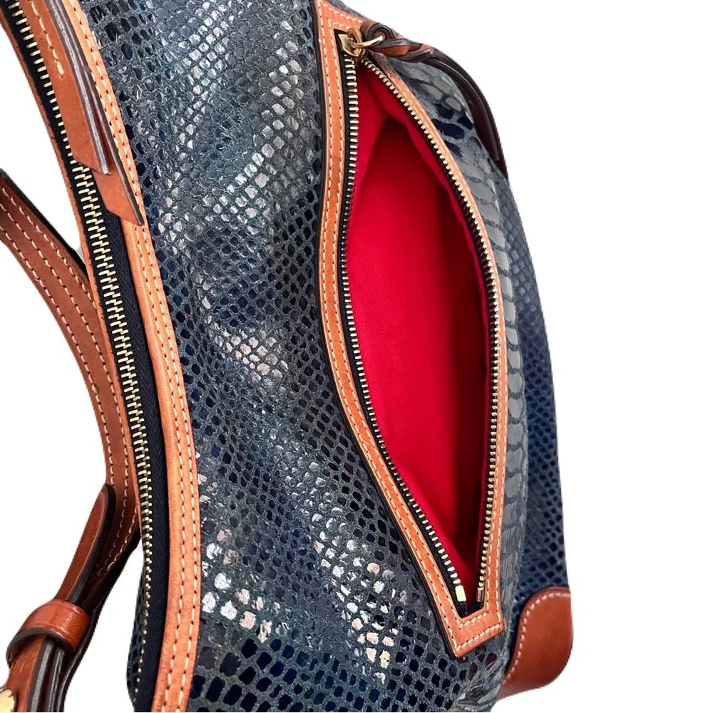 Dooney & Bourke ‘Erica’ Blue Python Embossed Leather Hobo Shoulder Bag